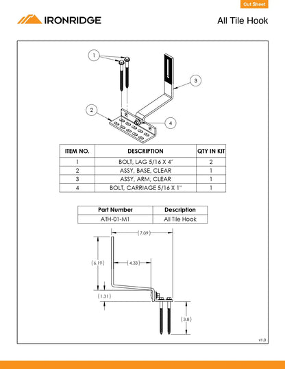 ATH-01-M1 tile hook