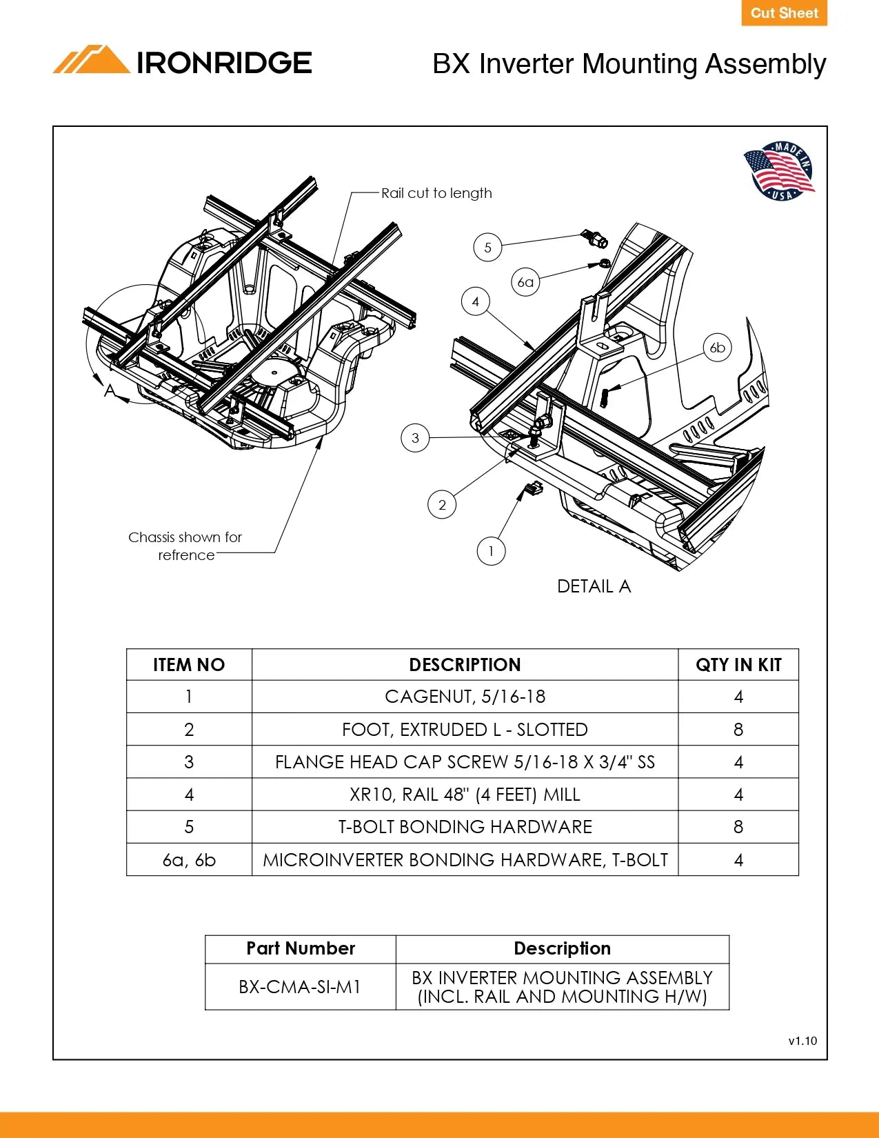 BX-CMA-SI-M1 ballasted solar mounting systems
