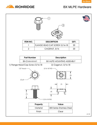 BX-CMA-MI-M1 solar panel components