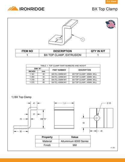 BX-TCL-33MM-M1 ballasted solar racking
BX-TCL-46MM-M1 mill clamps
BX-TCL-38MM-M1 ballast clamp