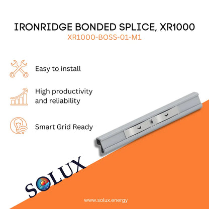 This is an image of Rail Connectors | Ironridge Bonded Splice, XR1000