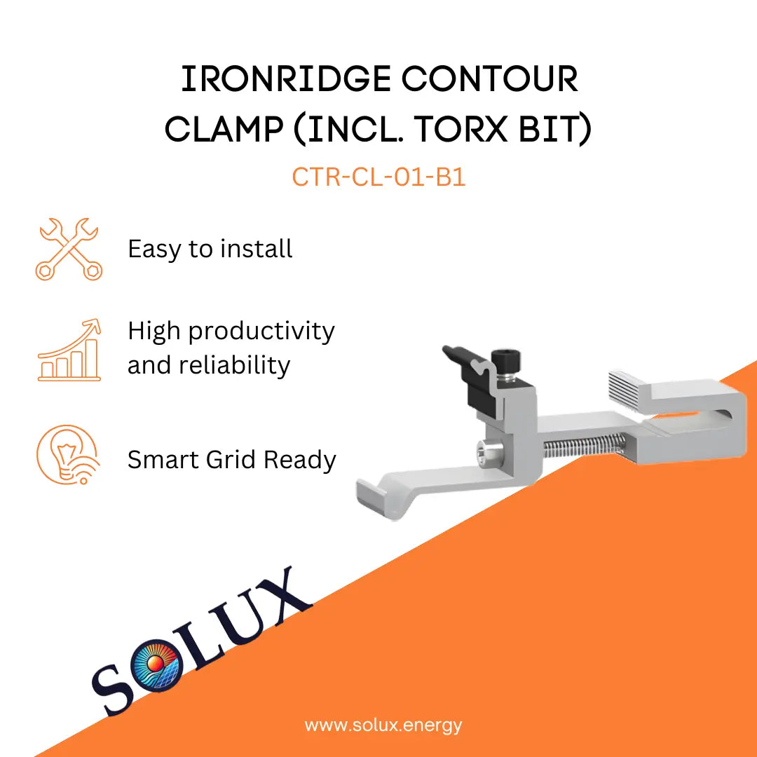 This is an image of Solar Clamps | Ironridge Contour Clamp w/ Torx bit