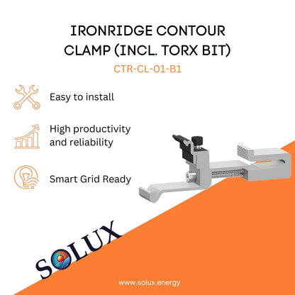 This is an image of Solar Clamps | Ironridge Contour Clamp w/ Torx bit
