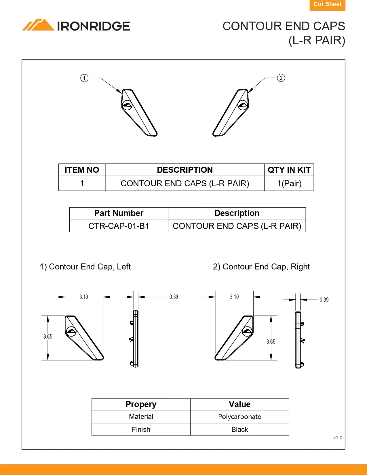 CTR-CAP-01-B1 cap end