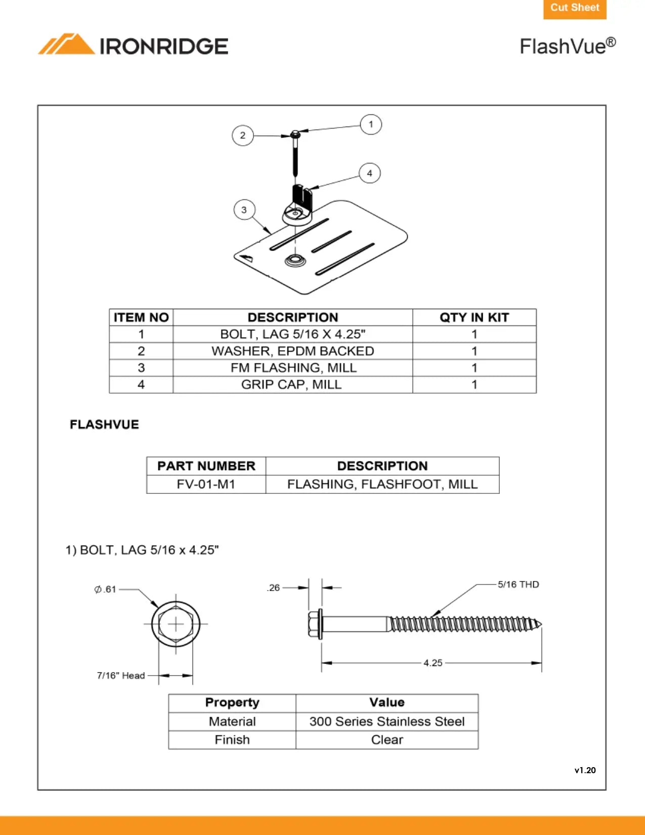 FV-01-M1 waterproof flashing