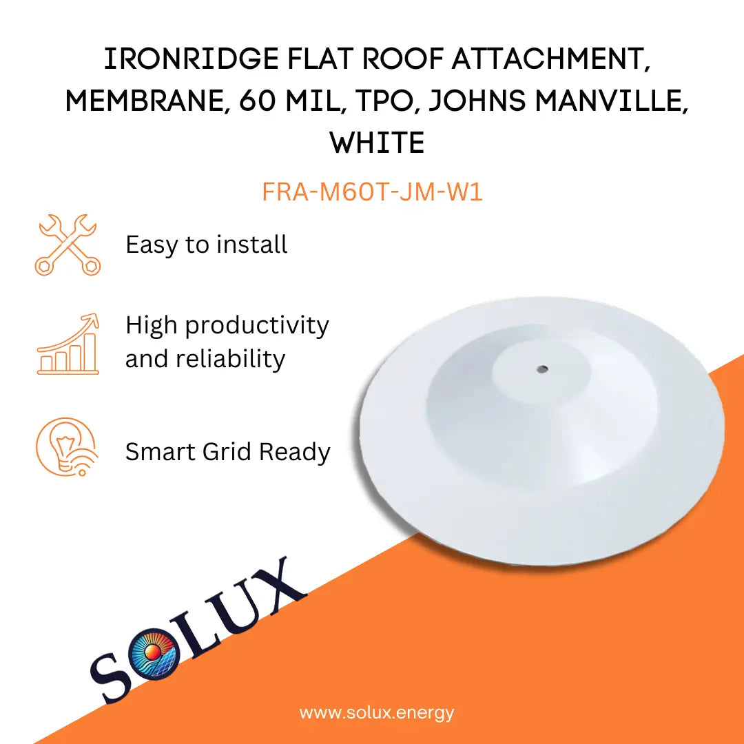This is an image of Flat Roof Membrane, JM TPO, Ironridge FRA-M60T-JM-W1