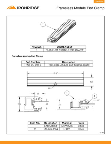 FMLS-EC-001-B frameless solar panels
