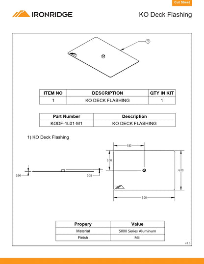 KODF-1L01-M1 flashing for roof tiles