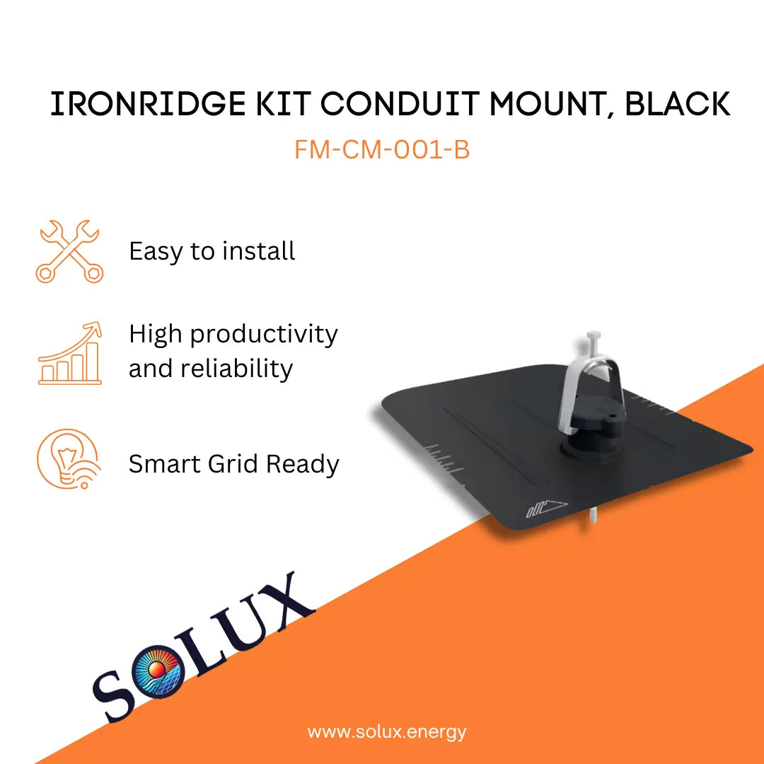 This is an image of Ironridge Conduit Mount Kit, 4pcs, Black