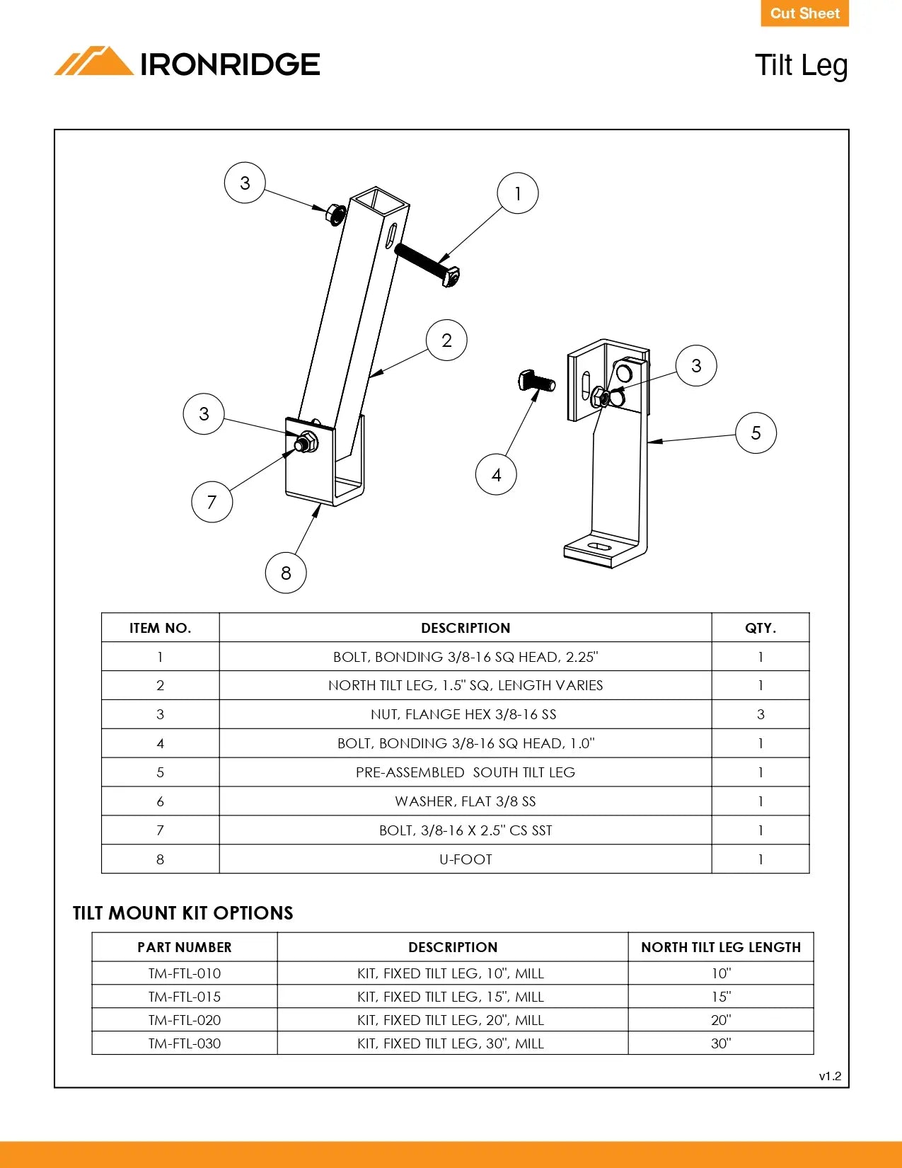 TM-FTL-030 flat roof solar panel mounting kit