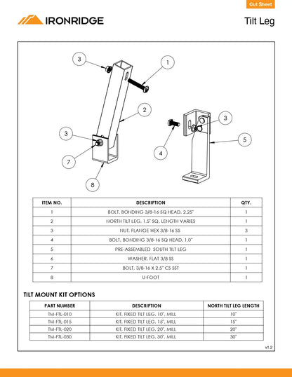 TM-FTL-030 flat roof solar panel mounting kit