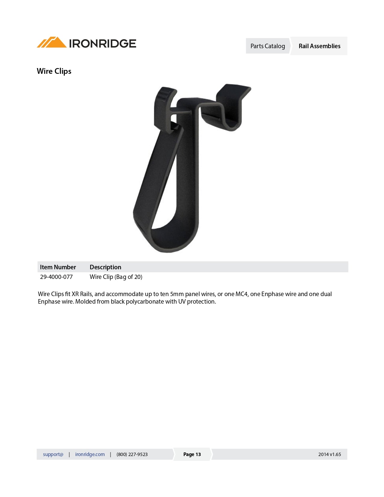 IR-XR-WC-01-B1 wire clip