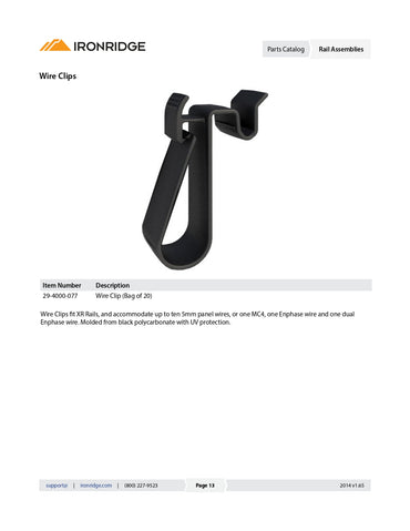 IR-XR-WC-01-B1 wire clip