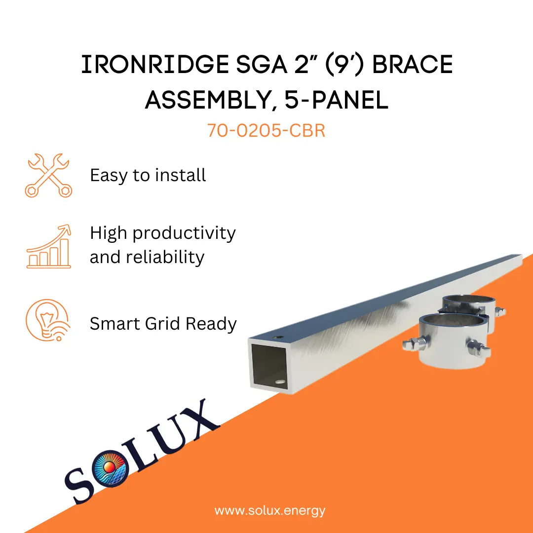 This is an image of Brace Panel, Ironridge SGA 2” (9’) Brace Assembly 5 Panel