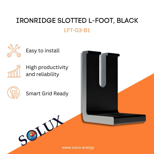This is an image of Solar L Foot Slotted, Ironridge Black