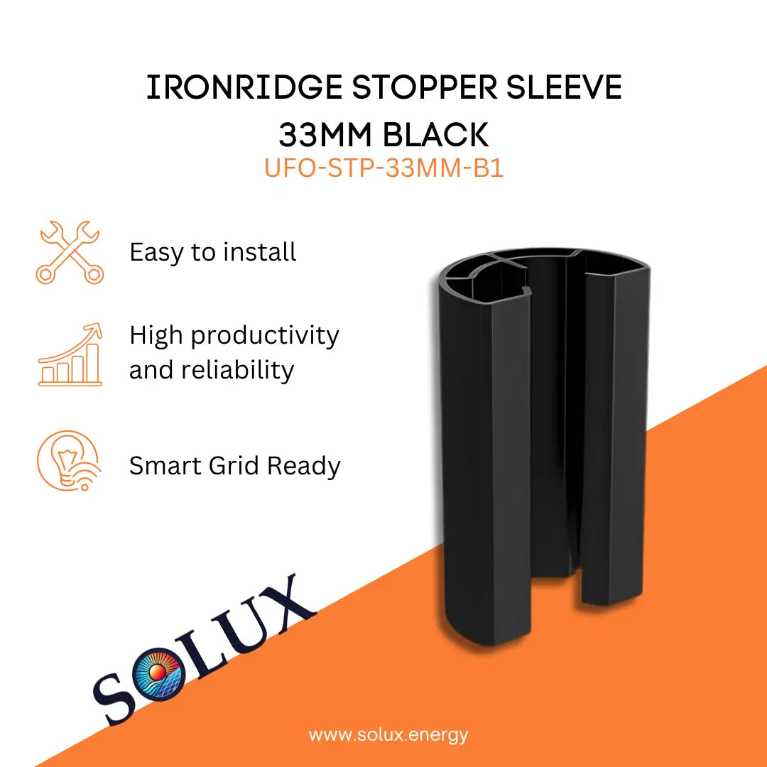 This is an image of UFO Accessories Ironridge Stopper Sleeve 33mm, Black