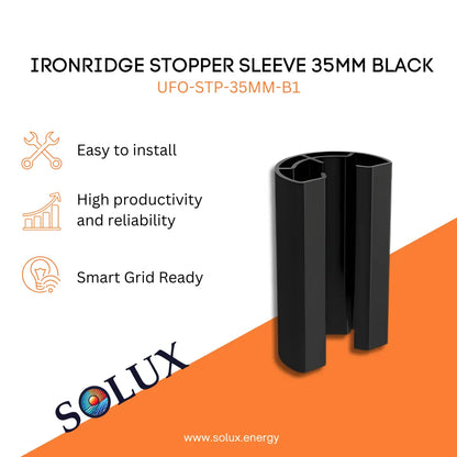 This is an image of PV Accessories IronRidge Stopper Sleeve 35MM Black