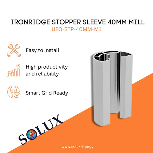 This is an image of Aluminum Stopper IronRidge Stopper Sleeve 40MM Mill