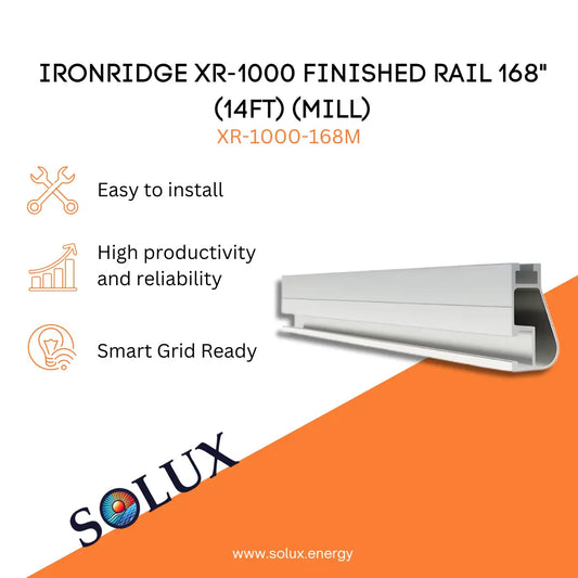This is an image of Rail Solar Panel IronRidge XR-1000 Rail 168" (Mill)