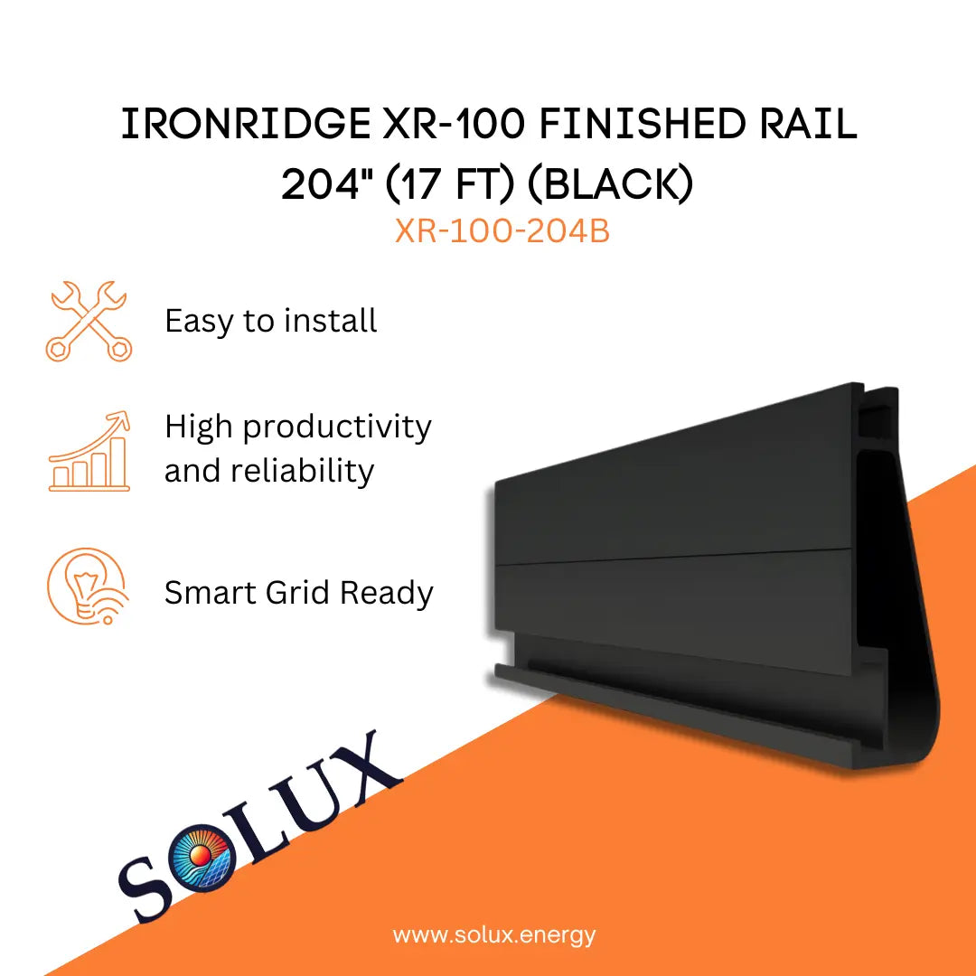 This is an image of Mounting Rails IronRidge XR-100 Rail 204" (Black)