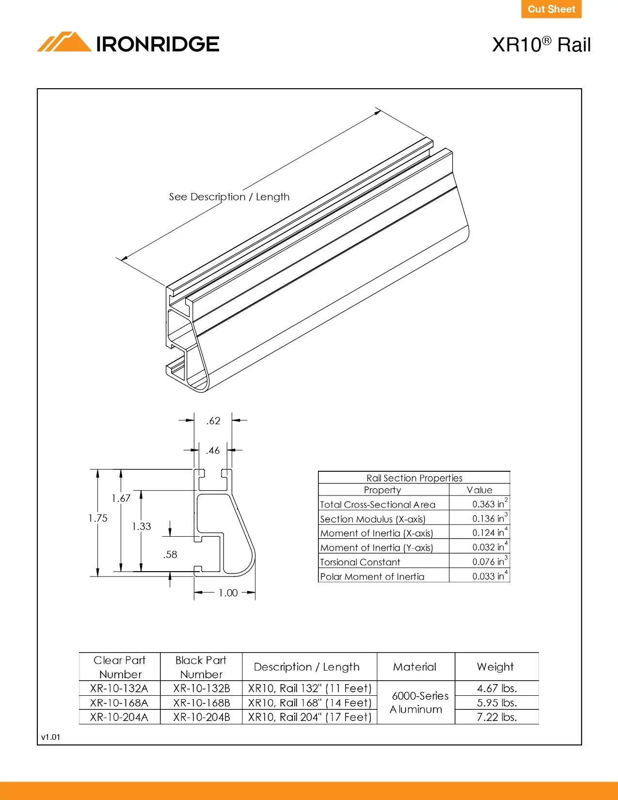 XR-10-204M low profile black roof rails