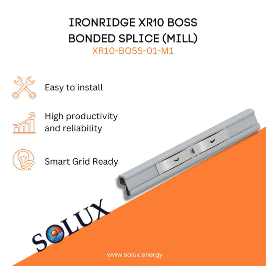 This is an image of Rail BOSS- IronRidge XR10 BOSS Bonded Splice (Mill)