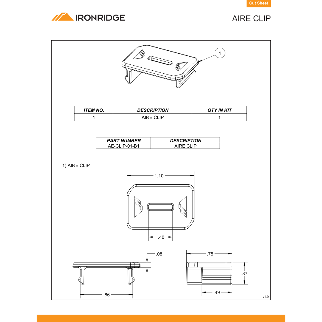 IR-AE-CLIP-01-B1 cable management clips