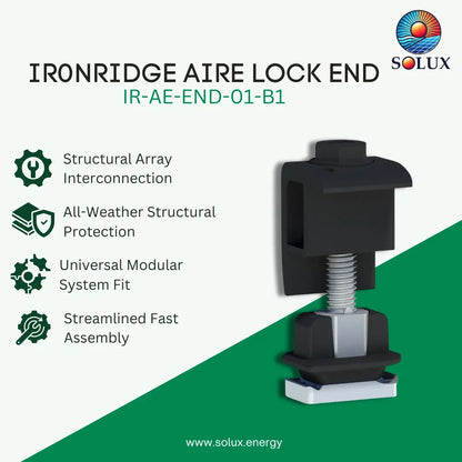 Ironridge Aire Lock End, Black (30mm - 40mm) (Priced as each)