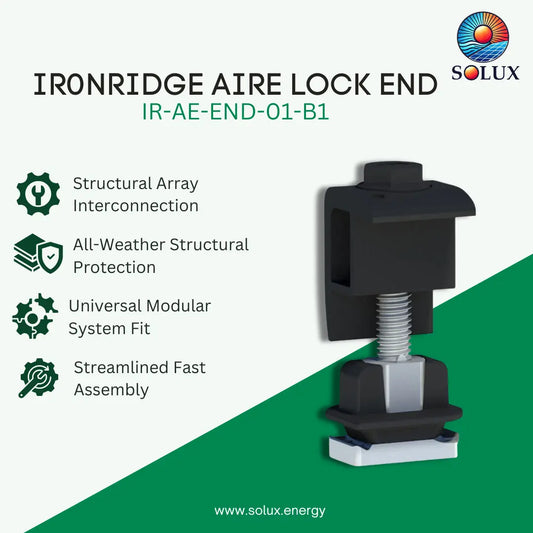 Ironridge Aire Lock End, Black (30mm - 40mm) (Priced as each)