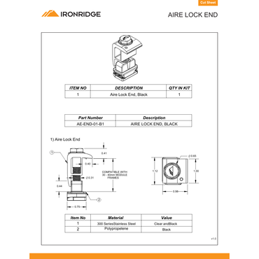 IR-AE-END-01-B1 end clamp