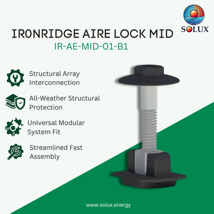 Ironridge Aire Lock Mid, Black (30mm - 40mm) (Priced as each)