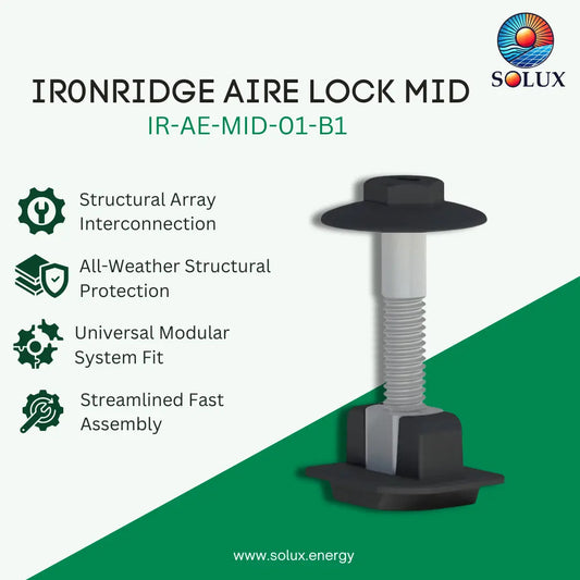 Ironridge Aire Lock Mid, Black (30mm - 40mm) (Priced as each)