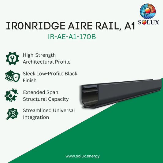 IronRidge IR-AE-A1-170B 170 inches, Black, Aire Rail (Priced as each)