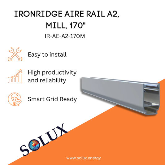This is an image of Heavy Duty Rail Ironridge A2, Mill, 170" (Priced as each)