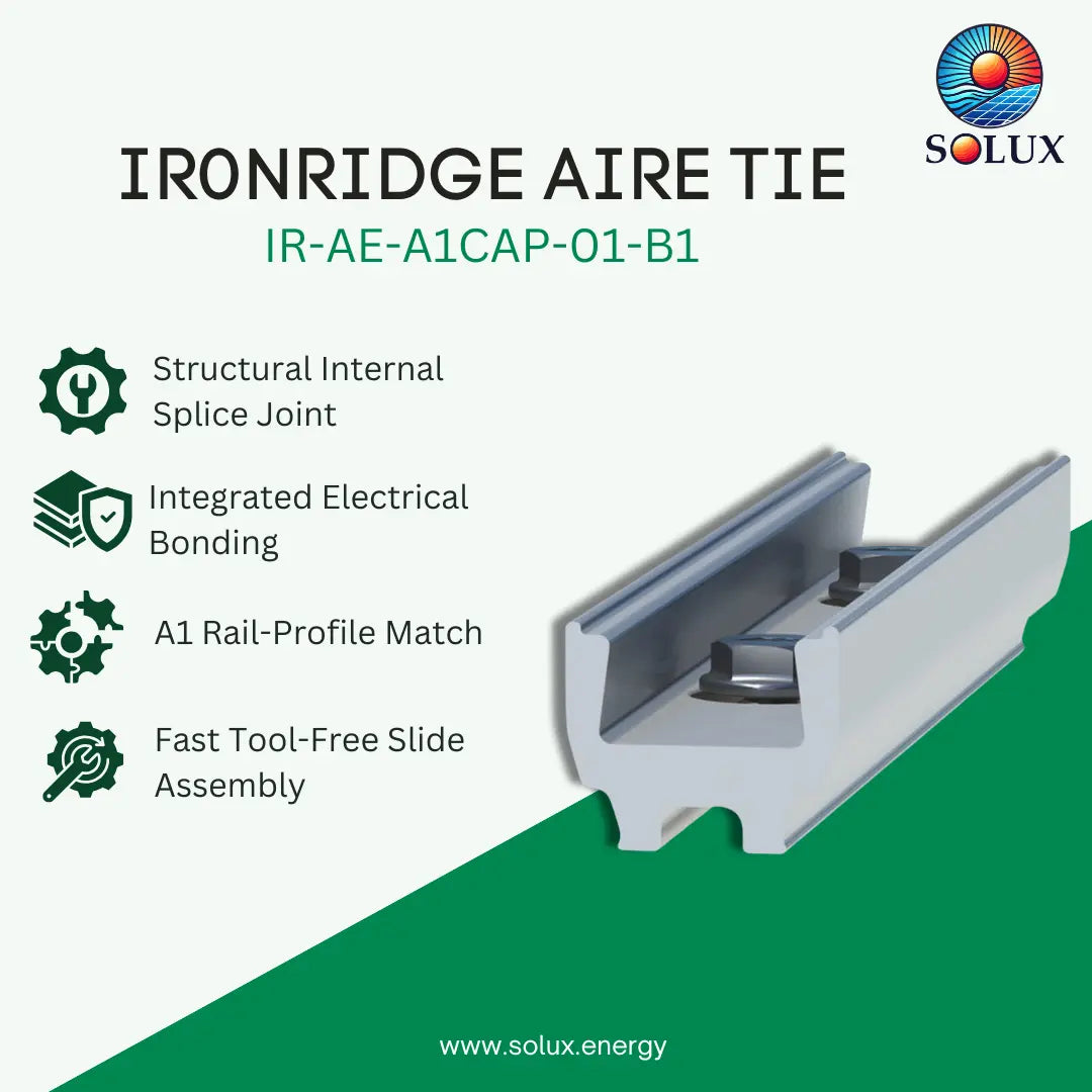 IronRidge IR-AE-A1TIE-01-M1 Mill, Aire Tie, A1 (Bonded Splice) (Priced as each)