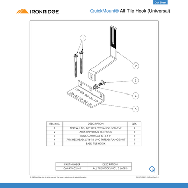 IR-QM-ATH-02-M1 mount hooks​