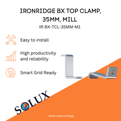 This is an image of Mounting Clamps by Ironridge BX Top Clamp, 35mm, Mill