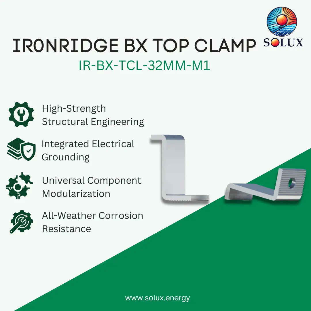 Ironridge BX Top Clamp, 35mm, Mill (Priced as each)