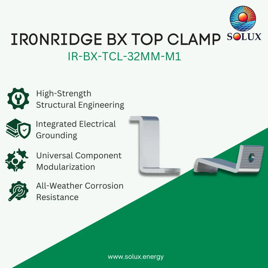 Ironridge BX Top Clamp, 35mm, Mill (Priced as each)