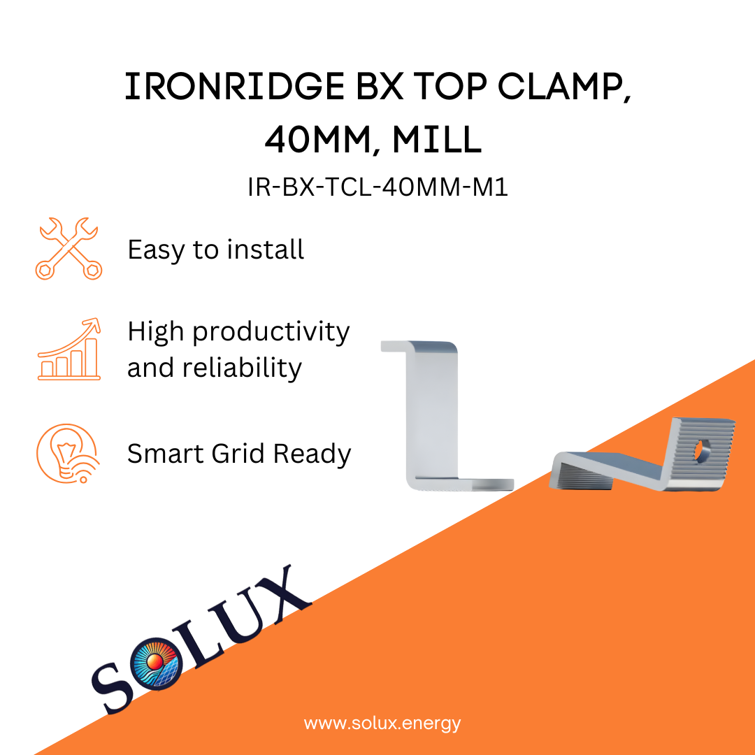 This is an image of 40 mm Clamp - Ironridge BX Top Clamp, Mill