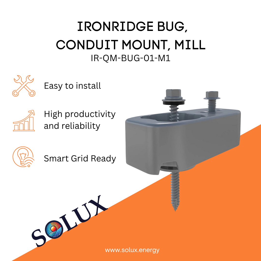This is an image of Electrical Conduit Mount Ironridge BUG Mill Finished