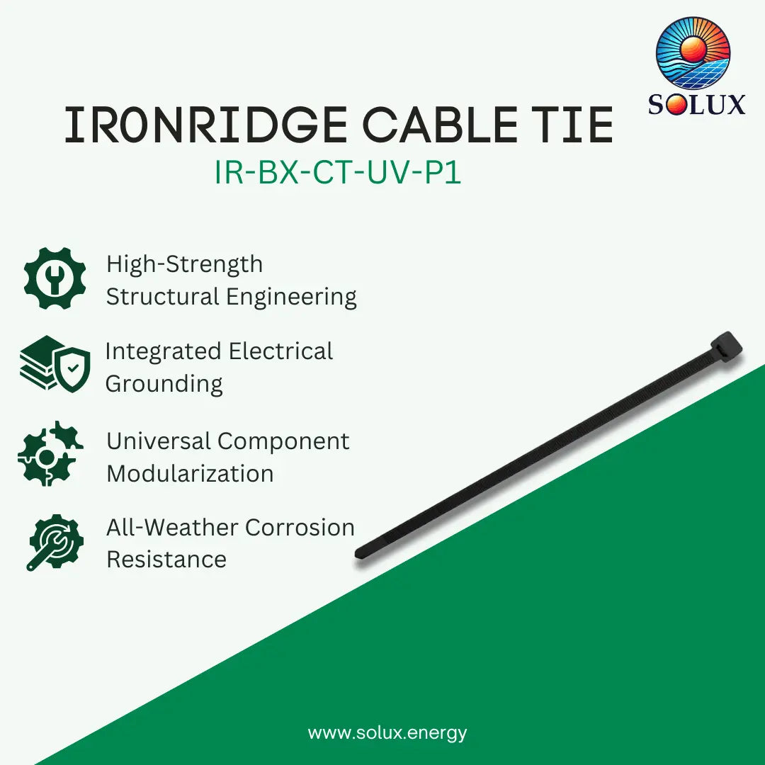 Ironridge Cable tie, UV rated, black (Priced as each)