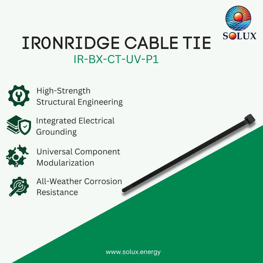 Ironridge Cable tie, UV rated, black (Priced as each)