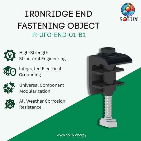 Ironridge End Fastening Object (End Clamp, 30-40MM), Black (Priced as each)