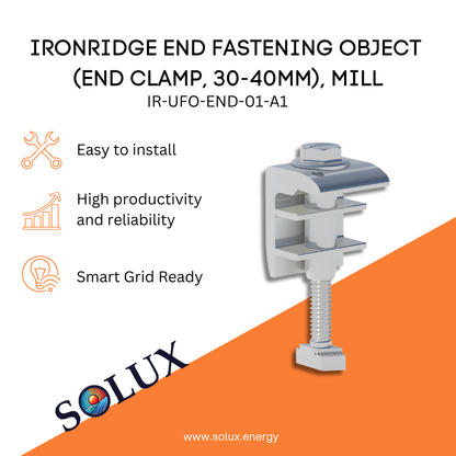 This is an image of Ironridge End Clamps Fastening Object 30-40MM Mill Finish