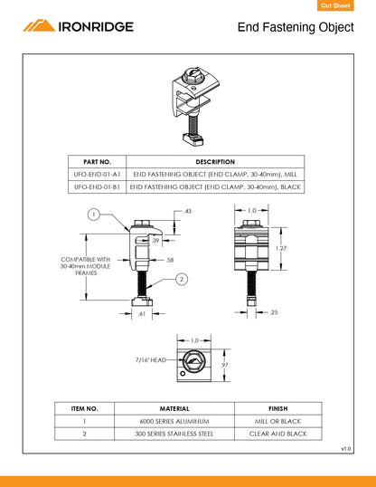 IR-UFO-END-01-B1 black hardware​
