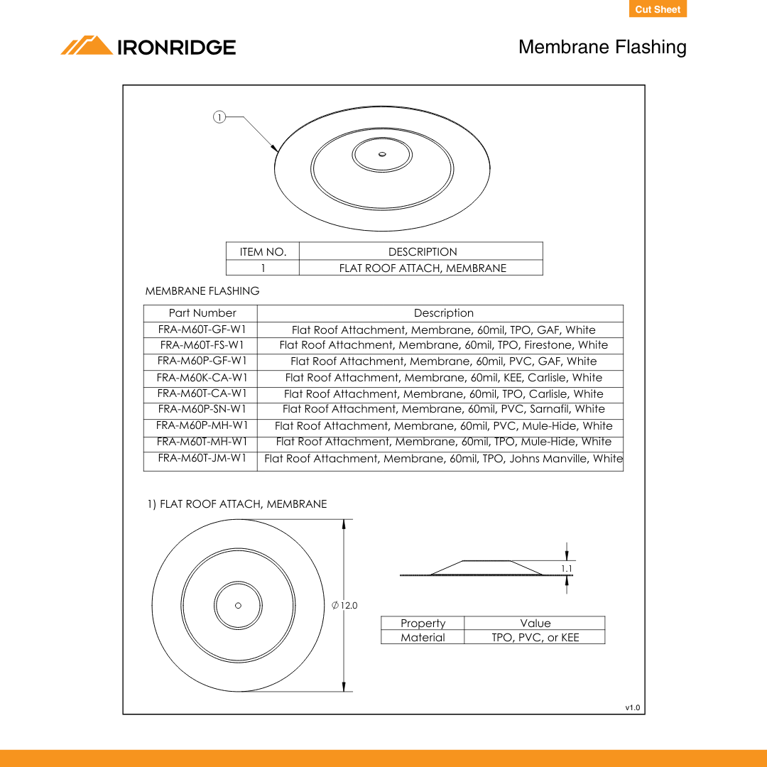 IR-FRA-M60T-CA-W1 tpo roofing material​