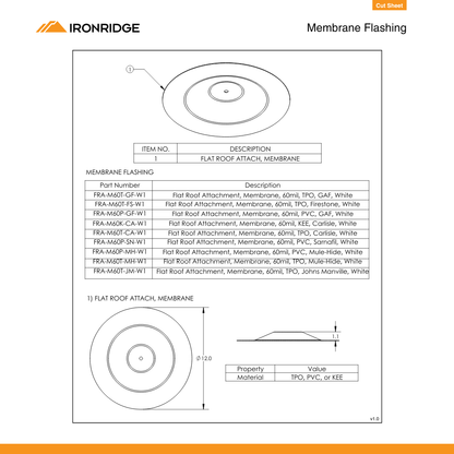 IR-FRA-M60T-CA-W1 tpo roofing material​