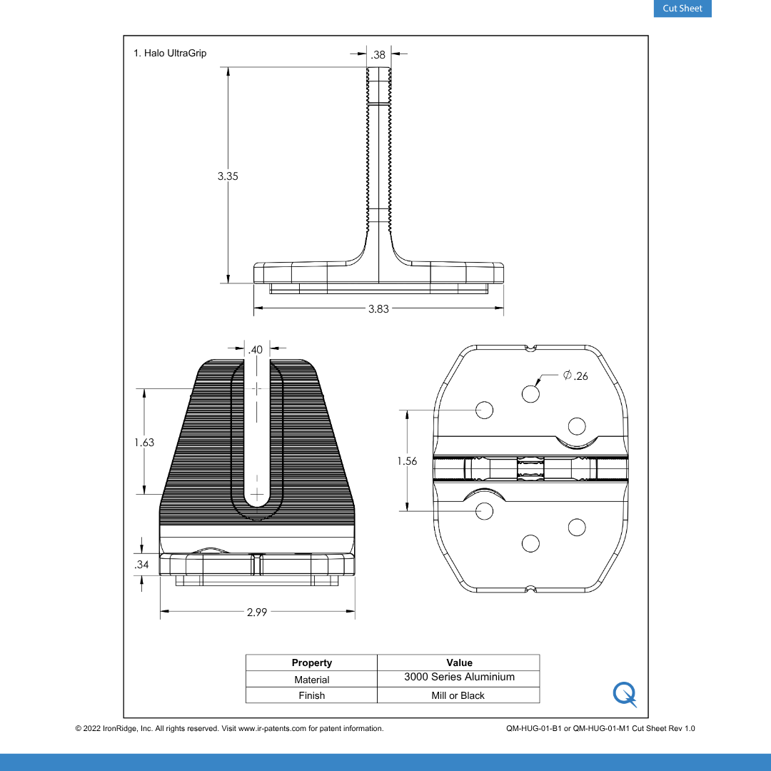 IR-QM-HUG-01-B1  clamp panel​