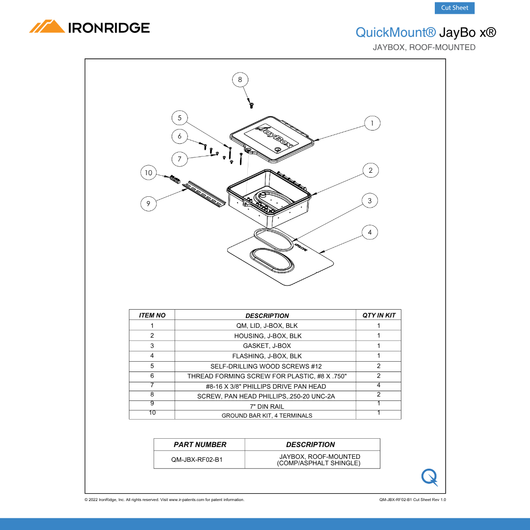 IR-QM-JBX-RF02-B1 roof junction box